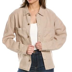 DL1961 100% Linen Zita Shirt Light Moonstone Button Front Top XS elevated Basic